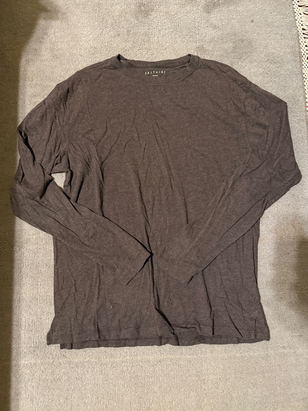 Salt Aire Modal Blend Long Sleeve Tee Brown Large